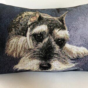 Linda Picken Schnauzer Dog Throw Pillow Accent Tapestry Woven 11"x16".  READ